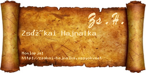 Zsákai Hajnalka névjegykártya